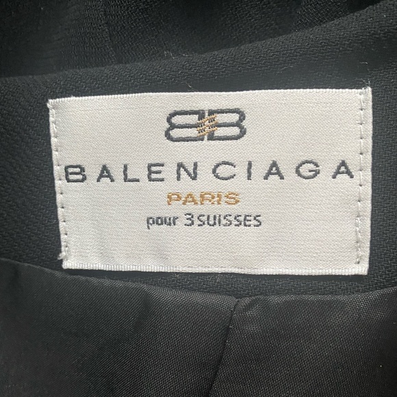 BALENCIAGA pour (for) 3 Suisses Black Cowl Neck Sheath Dress NWOT US10 Stunning! - Picture 5 of 7